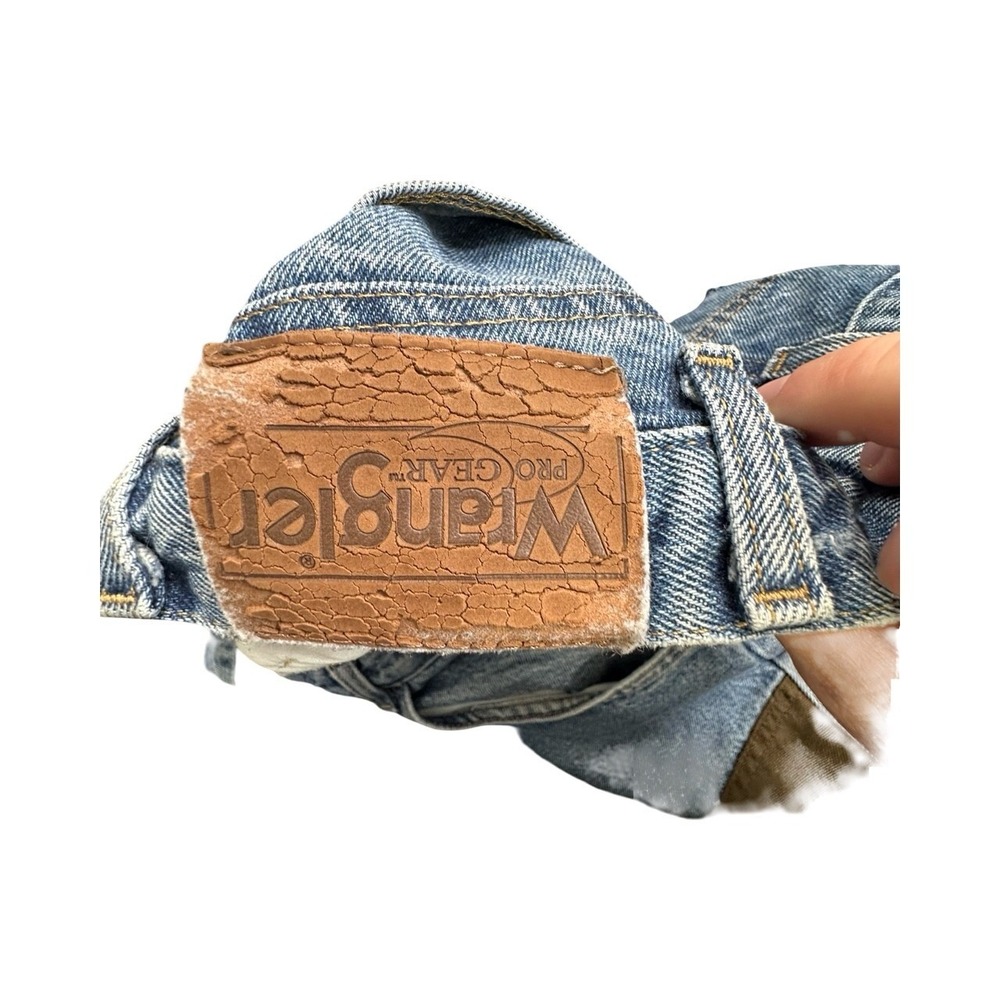 Wrangler Jeans Mens 32x30 Blue Brown Pro Gear Hunting Brush Guard Straight Leg - Picture 4 of 12